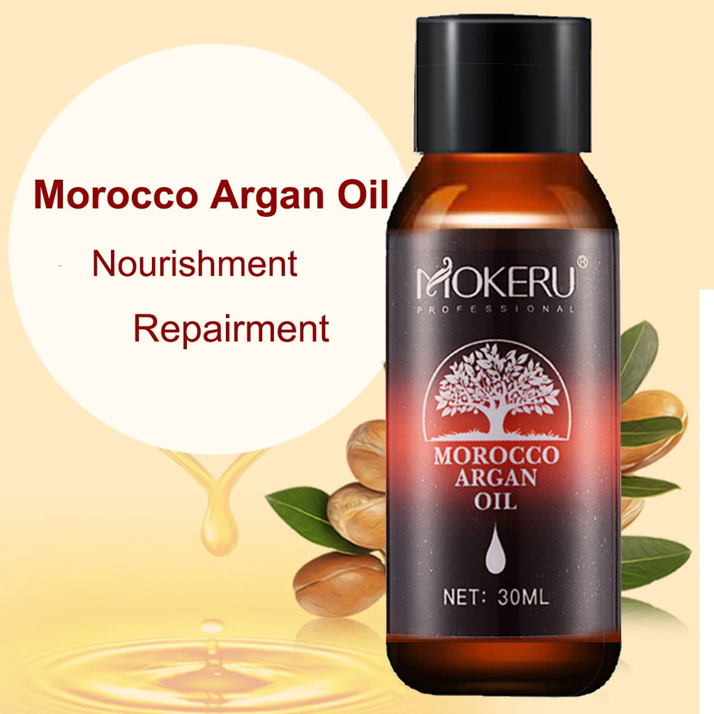 Mokeru 30ml Repairing Damage Dry Hair Moisturizing Nourishing Pure Argan oil hair care essential oil for hair growth Treatment