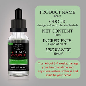 Beard Growth Oil Enhancer Natural Organic for Men Beard Growth Anti Hair Loss Products Facial Nutrition Moustache Grow Beard