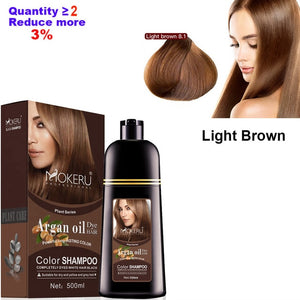 500ml Natural Argan Oil Essence Instant Hair Dye Shampoo Instant Hair Color Cream Cover Permanent Hair Coloring Shampoo  Women