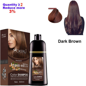 500ml Natural Argan Oil Essence Instant Hair Dye Shampoo Instant Hair Color Cream Cover Permanent Hair Coloring Shampoo  Women